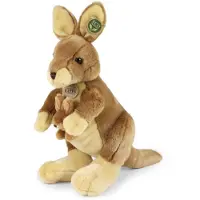 Rappa Eco Friendly Serie - Knuffel Kangoeroe met Jong - 37 cm - Zacht Pluche - Milieuvriendelijk