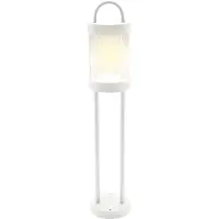 Nowa LED buitenlamp vloerlamp aluminium padverlichting witte tuinlamp, 8 watt 855 lumen warm wit, DxH 12,5x65 cm