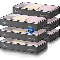 Famanu – Extra grote closet organizer tas 90L met transparant venster 6 stuks 100x50x18