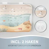 Famanu - 100% BPA-vrij – Antislip mat voor bad, schimmelbestendige badmat – Inclusief 2 ophanghaken, ideaal voor gevoelige kinderhuid, wasbaar in de wasmachine