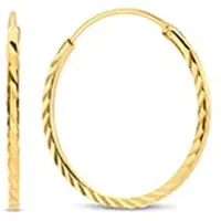 New Bling 9NB-1010 Zilveren Oorringen - Dames - Gediamanteerd - 10 mm Doorsnee - 1,2 mm Dikte - Zilver - Gold Plated (Verguld/Goud op Zilver)
