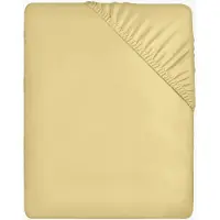 Markenlos Bedding - Hoeslaken - 35 cm Diepe, Eenvoudig onderhoud Zachte Geborstelde Microvezel Stof - Krimp en Vervaagt Bestendig (180x 200 x 35 cm, Geel)