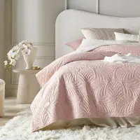 Famanu dekbedovertrek in poederroze - 220 x 240 cm - veelzijdig deken - geschikt voor bed of bank - quilt - stijlvol