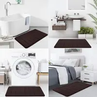 Famanu - Traagschuim badmat, absorberend, antislip, wasbaar, 60 x 90 cm, bruin