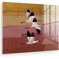 MuchoWow Glasschilderij 120x90 cm - Schilderij acrylglas - Vogels - Snavel - Abstract - Foto op glas - Muurdecoratie woonkamer - Wanddecoratie slaapkamer - Schilderijen