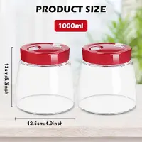 Famanu - Fermentatieglas, 2 stuks, 1 liter, glazen pot met deksel, hoge capaciteit, fermentatiecontainer voor gisting, kimchi