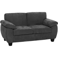 HOMCOM Loveseat-Chenille, origineel schuim-156L x 77B x 81H cm-Donkergrijs