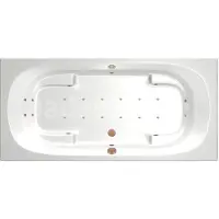 Xenz Kanaga bubbelbad 190x90 cm met RB2 koper whirlpool elektrisch wit