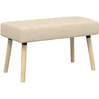 vidaXL Kanaalgeplooide Bank Crèmekleurig 80 x 40 x 46 cm Stof