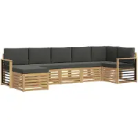 vidaXL Buiten bank set 7 st Wit en antracietkleurig