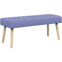vidaXL Kanaalgeplooide Bank Jeans Blauw 110 x 40 x 46 cm Stof