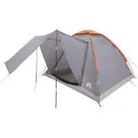 vidaXL Kamperen tent 4-persoons Grijs en Oranje Polyester en Staal