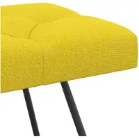 vidaXL Bank met knopen tufting Licht Geel 110 x 40 x 46 cm Stof