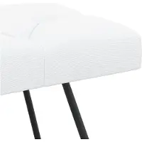 vidaXL Bank met knopen tufting Wit 110 x 40 x 46 cm Stof