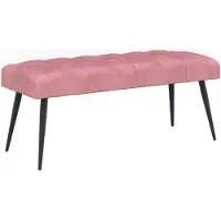 vidaXL Bank met knopen tufting Roze 110 x 40 x 46 cm Fluweel