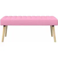 vidaXL - Kanaalgeplooide - Bank - Roze - 110 - x - 40 - x - 46 - cm - Stof