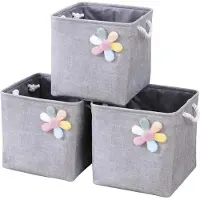 Famanu – Opvouwbare stoffen opbergmand voor kleding en accessoires, compacte plankmand met stevige vorm, grijs