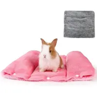 Famanu - Omkeerbaar konijnenbed met wasbare hoes roze-grijs