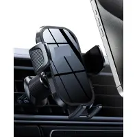 Famanu – Telefoonhouder voor auto ventilatie met dubbele vergrendeling, metalen haak, geschikt voor grote telefoons