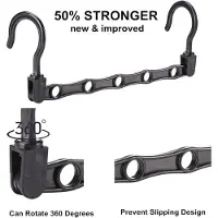 Famanu – Kleerhangers met dubbele haken, set van 10, 360° draaibaar en extra ruimtebesparend