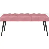 vidaXL - Bank - met - knopen - tufting - Roze - 110 - x - 40 - x - 46 - cm - Fluweel