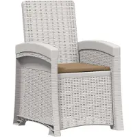 vidaXL Ligstoel Rieten Look Wit en Taupe PP