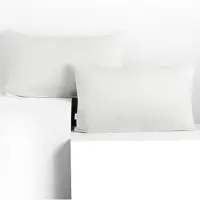 Famanu – Set van 2 jersey katoenen kussenslopen - 50 x 60 cm - wit - zachte en ademende stof - met rits - duurzaam en comfortabel