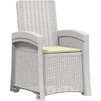 vidaXL Ligstoel Rieten Look Wit en crèmekleurig PP