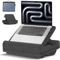 Famanu - Verstelbaar laptopkussen met handsteun – tot 16 inch – zwart design