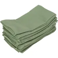 Famanu - Katoen Blend Servetten – 12 stuks 43x43 cm – Olijfgroen – Herbruikbare Servetten voor Feest en Tafel