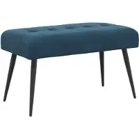 vidaXL Bank met knopen tufting Blauw 80 x 40 x 46 cm fluweel