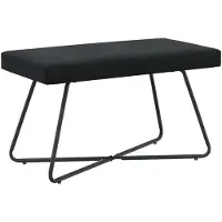 vidaXL Bank Zwart 80 x 40 x 45 cm fluweel