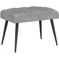 vidaXL Bank met knopen tufting Lichtgrijs 60 x 40 x 45 cm Fluweel