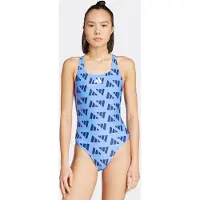 Adidas Logo Graphic V-back Swimsuit Blauw 38 Vrouw