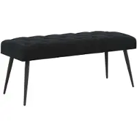 vidaXL Bank met knopen tufting Zwart 110 x 40 x 46 cm Fluweel
