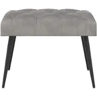 vidaXL Bank met knopen tufting Lichtgrijs 60 x 40 x 45 cm Fluweel
