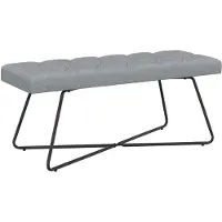 vidaXL Bank met knopen tufting Lichtgrijs 110 x 40 x 46 cm Stof