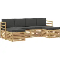 vidaXL Sofa-Sets 6 pcs Wit en antracietkleurig 245 x 122,5 x 73 cm