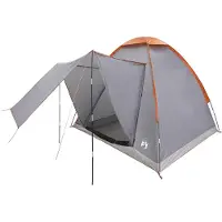 vidaXL Kamperen tent 2-persoons Grijs en Oranje Polyester en Staal