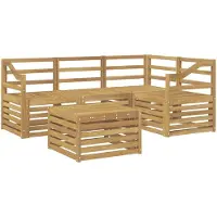 vidaXL Buiten bank set 5 st Wit Massief Acacia Hout
