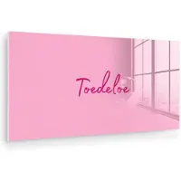 MuchoWow Glasschilderij 120x60 cm - Schilderij acrylglas - Toedeloe - Roze - Minimalistisch - Foto op glas - Muurdecoratie woonkamer - Wanddecoratie slaapkamer - Schilderijen