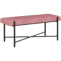 vidaXL Knopgestoffeerde Bank met Kussens Roze 110 x 40 x 46 cm fluweel