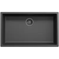 Pure.Sink Keukenwastafel 70x40 cm, zwart, onderbouwmodel en opbouwmodel, Gun Metal