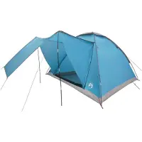 vidaXL Kamperen tent 4-persoons Blauw Polyester en Staal