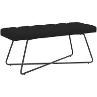 vidaXL Bank met knopen tufting Zwart 110 x 40 x 46 cm Stof