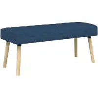 vidaXL Kanaalgeplooide Bank Blauw 110 x 40 x 46 cm Stof