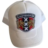AWR Hippe Amsterdam Pet / Cap | Verstelbaar & Unisex | One Size - Wit