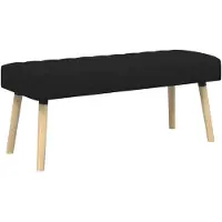 vidaXL Kanaalgeplooide Bank Zwart 110 x 40 x 46 cm Stof