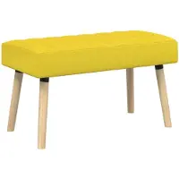 vidaXL Kanaalgeplooide Bank Licht Geel 80 x 40 x 46 cm Stof