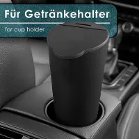 Famanu – Zwarte prullenbak voor auto's - van afwasbaar siliconenmateriaal - inclusief muntvak - duurzaam en compact - geschikt voor voertuigen en dagelijks gebruik